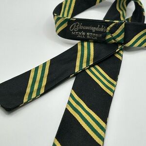Bloomingdale's Black and Gold Striped Silk Tie